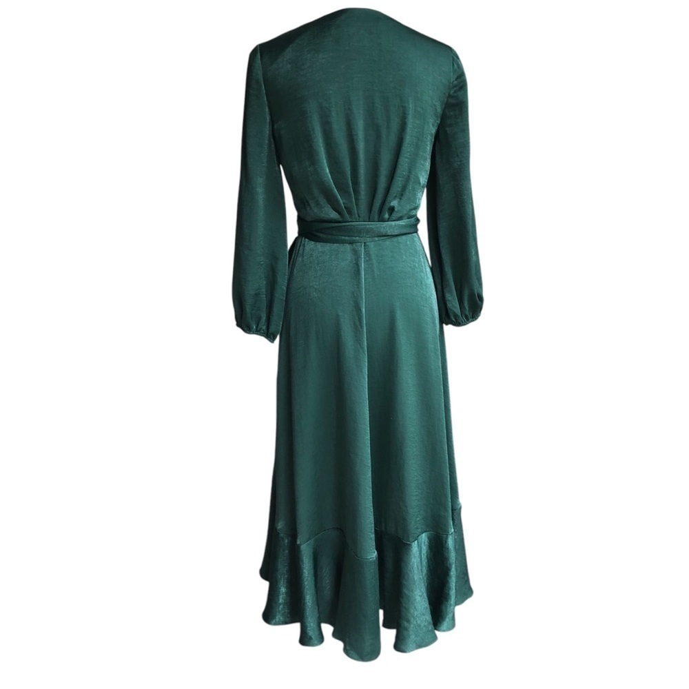 Gal Meets Glam Jennifer Wrap Midi Dress Green Size 00 - Picture 5 of 10
